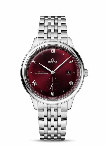 Omega De Ville Small Seconds Master Chronometer Stainless Steel / Burgundy / Bracelet 434.10.41.20.11.001 (43410412011001)